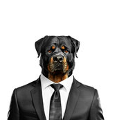 Dog in a suit