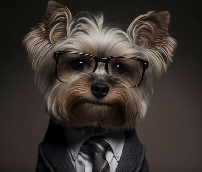 Dog in a suit